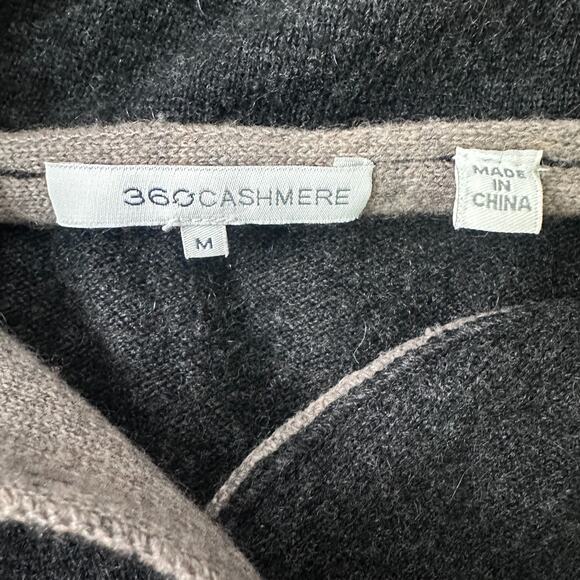 360 Cashmere Cardigan Sweater Women’s Medium Charcoal Gray Cashmere Wool Blend - Picture 6 of 10
